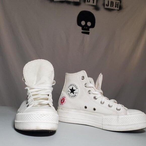 Converse Return to Festival Floral Embroidered White Platform Hi-Tops -Sz 7 - Picture 5 of 16